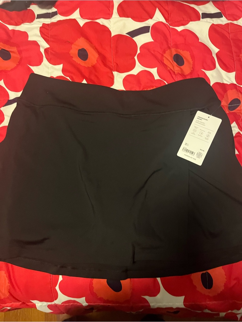 Women's Athleta Crosscourt Black Active Skort with Built-In Shorts